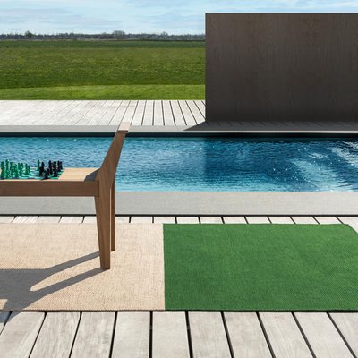 Tapis extérieur kilim fait main en PET DECK UN AMOUR DE TAPIS