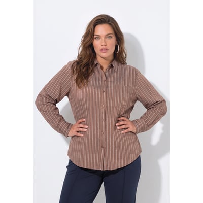 Chemisier à rayures et strass, col chemise ULLA POPKEN