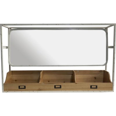 miroir mural bois naturel et  vieilli style meuble atelier RECOLLECTION