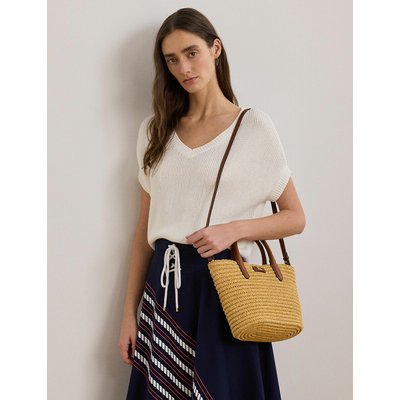 Bolso tote mediano de paja tejida LAUREN RALPH LAUREN