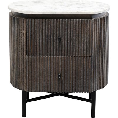 Chevet en manguier et marbre, GLENN KARE DESIGN