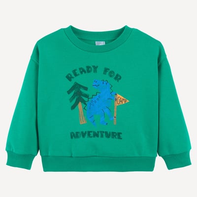 Sweater met ronde hals, dinosaurusprint, molton LA REDOUTE COLLECTIONS
