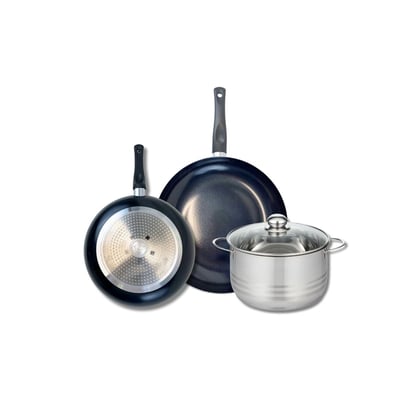 Batterie 2 poêles 24/28cm + 1 faitout 20cm PRIMA BRILLANT ELO