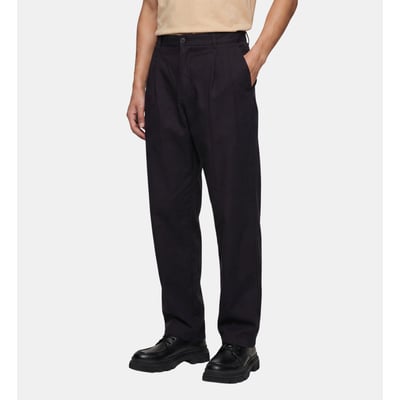 Pantalon ridouble ample à plis doubles en coton GALERIES LAFAYETTE
