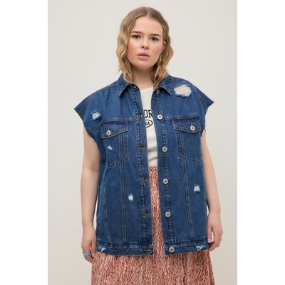 Gilet en jean oversized. Détails destroy. STUDIO UNTOLD