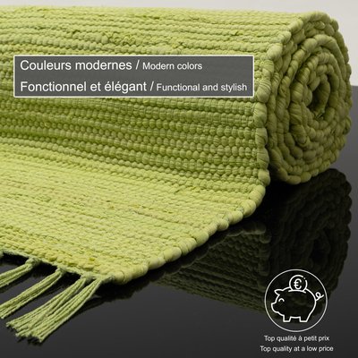 Tapis réversible coloré en coton tissé à la main - Happy Cotton THEKO