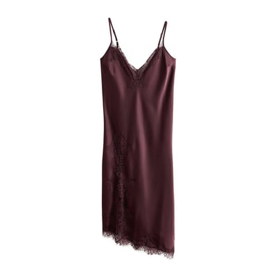 Robe en satin avec finitions dentelle NEXT