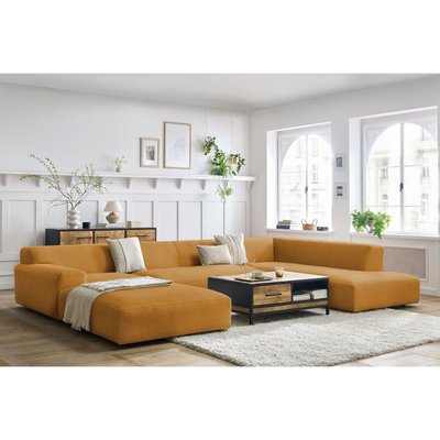 Canapé panoramique fixe 6 places en velours, LAVENA BOBOCHIC