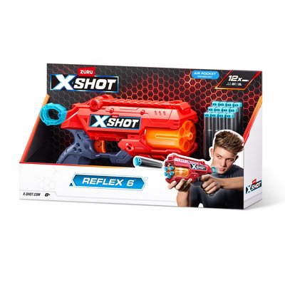 XSHOT - Excel Reflex 6 Blaster avec fléchettes ZURU