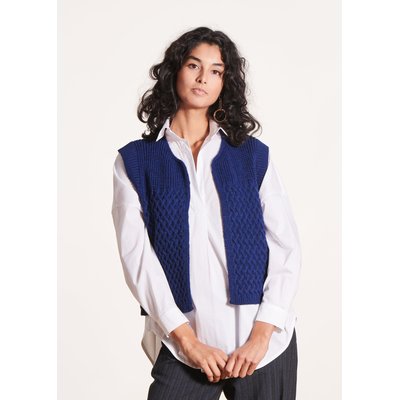 Gilet sans manches côtes perlées LA FEE MARABOUTEE