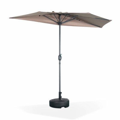 Demi-parasol pour balcon 2,5m avec mât central CALVI SWEEEK