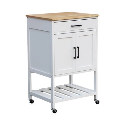 Desserte de cuisine plateau bois d'hévéa L56cm BENDOR SWEEEK