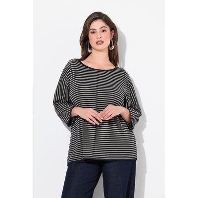 Pull rayé oversize, col rond et manches 3/4 ULLA POPKEN