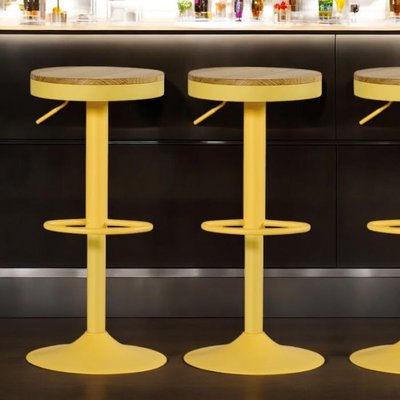Tabouret de bar réglable métal jaune (lot de 2) LEEDS PIER IMPORT