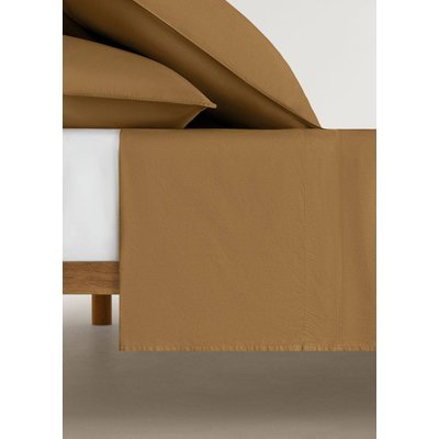 Drap plat popeline de coton double surpiqûre lit 90 cm MANGO HOME