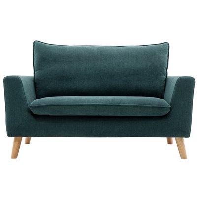 Canapé scandinave 2 places en tissu effet velours et bois clair JONAS MILIBOO