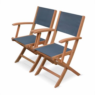 Chaise de jardin pliante bois d'eucalyptus (lot de 2) ALMERIA SWEEEK