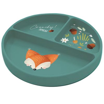 Assiette en silicone Crunchy le renard SASSI JUNIOR