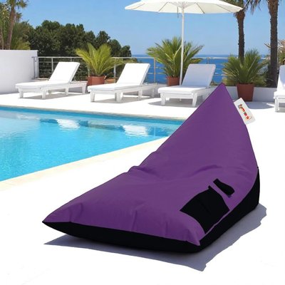 Pouf berlingot extérieur violet et noir ARTA PIER IMPORT