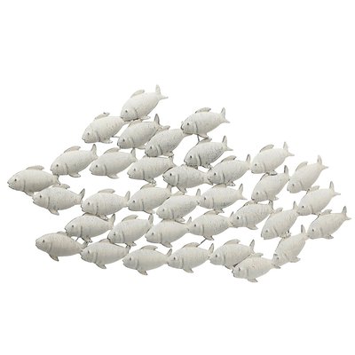Décoration murale en métal banc de poissons 97x2x53cm WADIGA