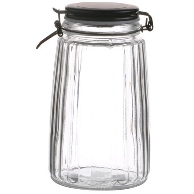 Bocal cuisine hermétique en verre couvercle clip noir 1.8L WADIGA