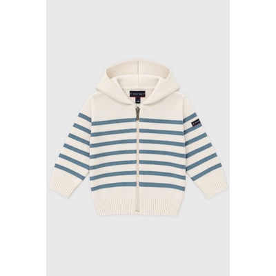 Cardigan à capuche Baby - coton et laine mérinos ARMOR-LUX