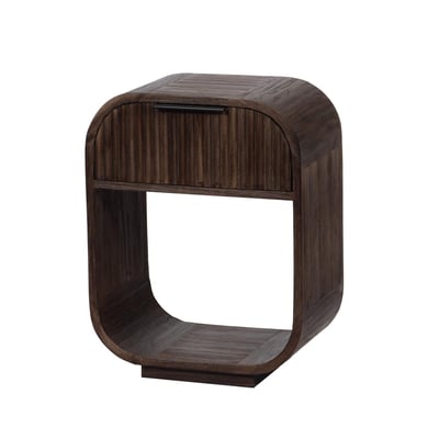 Table de chevet 1 tiroir Aronia 45 cm en teck recyclé AMADEUS