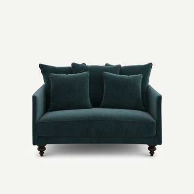 Canapé 2 places compact velours chenille, Lazare AM.PM