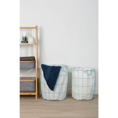 Set of 2 Laundry Baskets in Blue Wire SO'HOME