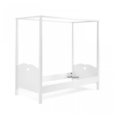 AMORI Lit simple à baldaquin laque + sommier VIPACK