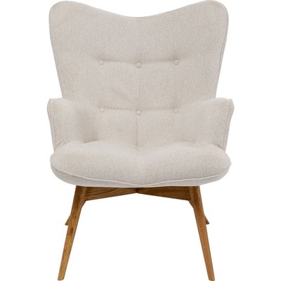 Fauteuil capitonné en polyester et chêne, VICKY KARE DESIGN
