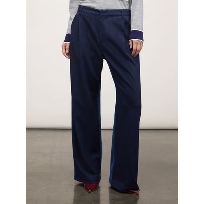 Pantalon large à fines rayures avec insert en denim MOTIVI