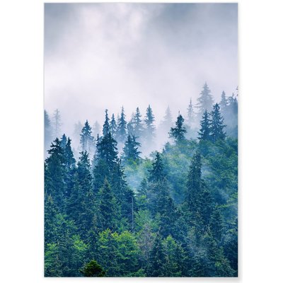 Poster Nature Paysage Montagne Brumeuse L'AFFICHERIE