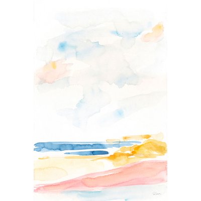 Peinture mer plage watercolor HEXOA