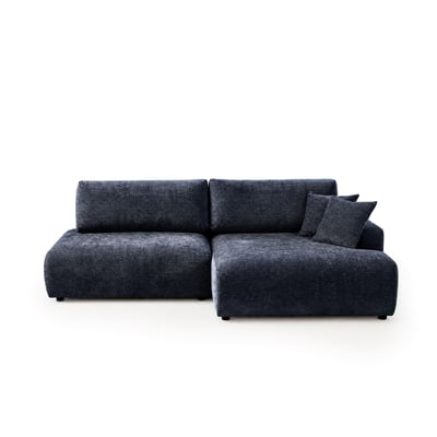 Canapé d'Angle Convertible en Tissu texturé 4 places - PIVOINE LISA DESIGN