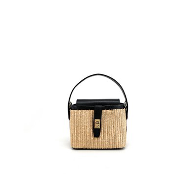 Mini-sac à main en cuir et raphia SIENNA OH MY BAG