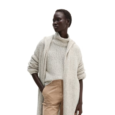 Cardigan à capuche ample en un mélange doux de coton bio et de laine d'alpaga MARC O'POLO
