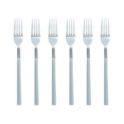 Lot de 6 fourchettes en acier inoxydable, COLORAMA NOVASTYL