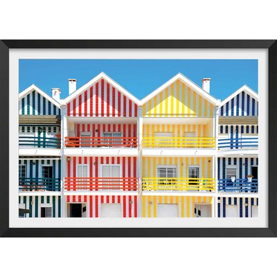 Affiche welcometoportugal houses of striped colors HEXOA