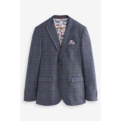 Veste de costume slim aux carreaux et liseré NEXT