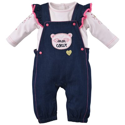 Ensemble salopette jean + t-shirt SUCRE D'ORGE