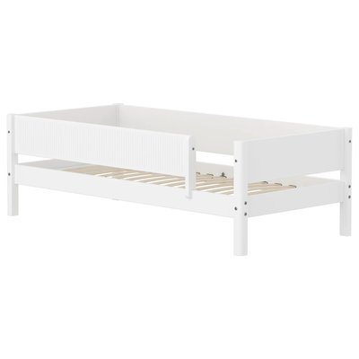 Banquette-lit avec barrière de sécurité effet bois FLEXA