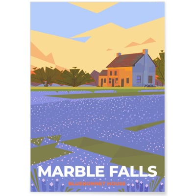 Affiche ville Marble Falls L'AFFICHERIE