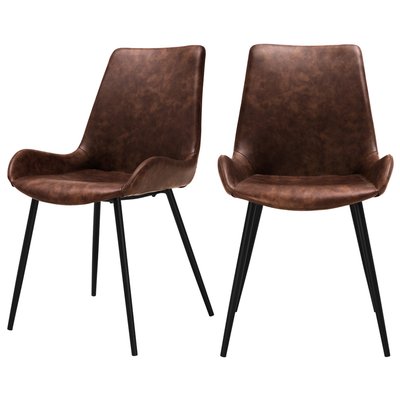 Lot de 2 chaises en cuir synthétique - AUSTIN RENDEZ-VOUS DÉCO