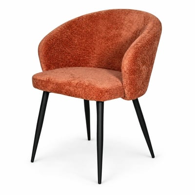 Chaise dossier rond tissu terracotta (lot de 2) IENA PIER IMPORT