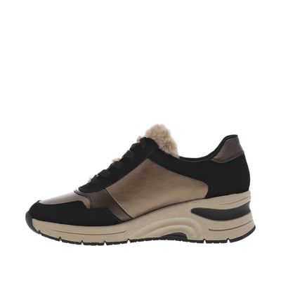 Baskets FEMME RIEKER® bronze et à lacets plats et zip RIEKER