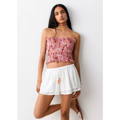 Top froncé imprimé MANGO TEEN