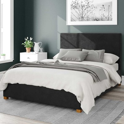 Garland Velvet Storage Ottoman Bed with Plain Upholstered Headboard ASPIRE