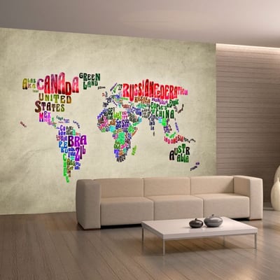 Papier peint intissé panoramique Carte du monde Better World EDEN