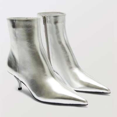 Bottines à talon en cuir MONOPRIX